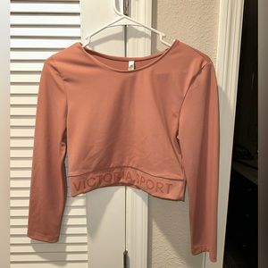 Victoria’s Secret Sport 3/4 sleeve athletic mauve crop top